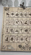Load and play video in Gallery viewer, Lenormand Grand tableau Board | Readings with mini wooden Lenormand cards / tiles card meanings
