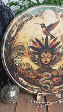 Load and play video in Gallery viewer, Shamanic wheel | 4 directions +  pachamama | jaguar, eagle, hummingbird, snake, 4 winds, printed bamboo - Locally made
