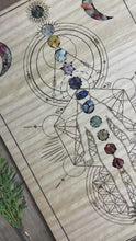 Load and play video in Gallery viewer, 13 Chakra Non binary Distant Healing board + lotus chakra cutouts- crystal chips included
