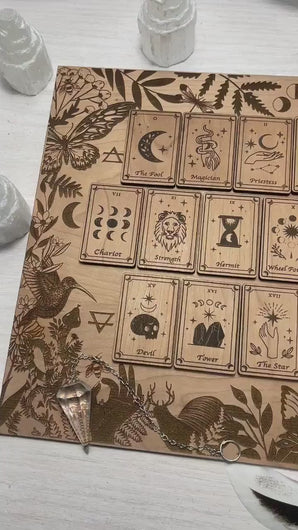 Tarot Major Acarna Board | Casting Board | Readings with mini wooden Tarot cards| card meanings