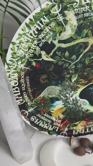 Mother Nature goddess Gaia | Wheel of the year board | Wiccan | witch Pagan Calendar - printed wood Locally made