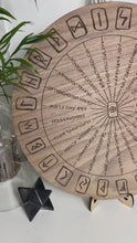 Load and play video in Gallery viewer, Futhark Runes pendulum wooden board | Runes cheat sheet
